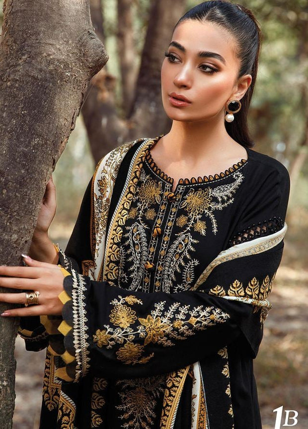 DHANAK-3PC EMBROIDERED SHIRT WITH DIGITAL PRINTED WOOL SHAWL SF-120