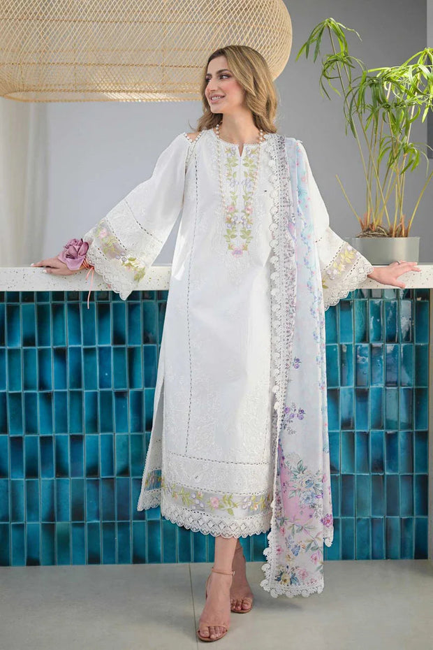 Dhanak 3PC Embroidered With Full Embroidered Shawl SF-127