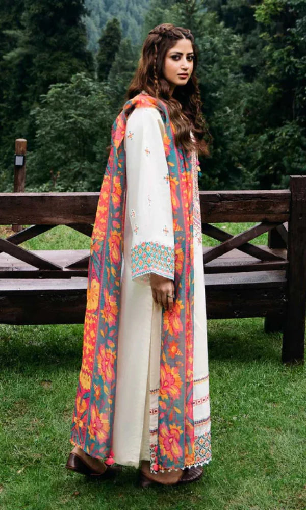 Dhanak 3PC Embroidered With Dhanak Shawl SF-131