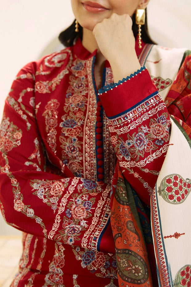 Dhanak-3PC Embroidered Shirt With Digital Printed Wool Shawl  SF-107