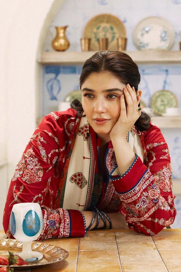 Dhanak-3PC Embroidered Shirt With Digital Printed Wool Shawl  SF-107