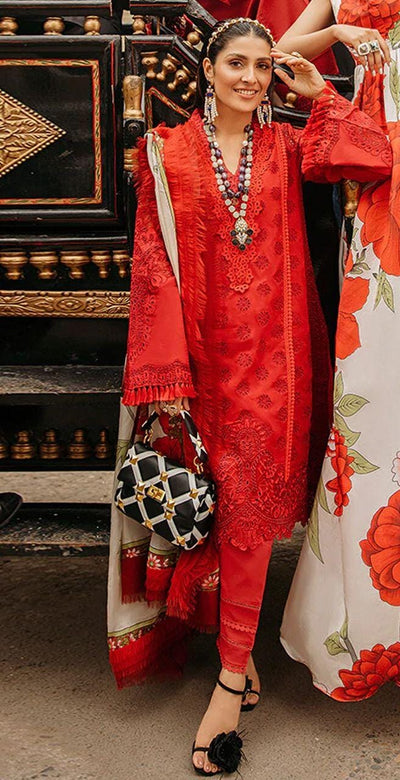 Dhanak-3PC Embroidered Shirt With Digital Printed Wool Shawl-     SF-109