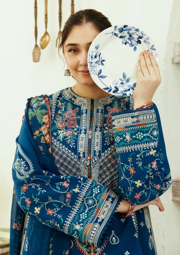 Dhanak-3PC Embroidered Shirt With Digital Printed Wool Shawl     SF-108