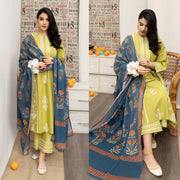 URGE Dhanak 3PC Embroidered With Digital Printed Shawl SF-110