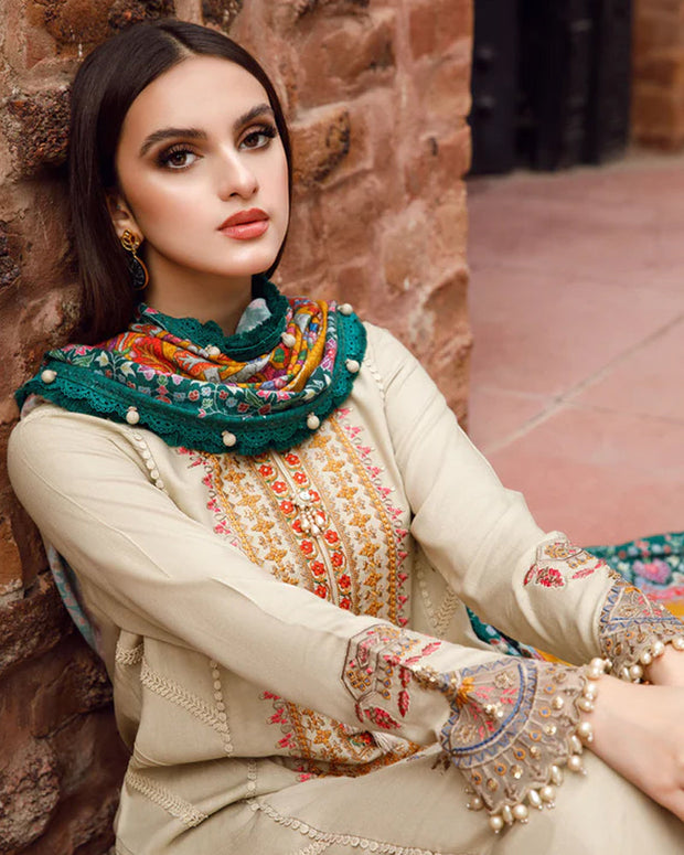 Dhanak 3PC Embroidered With Dhanak Shawl SF-119