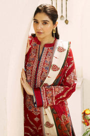 Dhanak-3PC Embroidered Shirt With Digital Printed Wool Shawl  SF-107