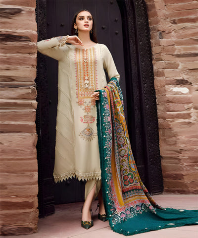 Dhanak 3PC Embroidered With Dhanak Shawl SF-119