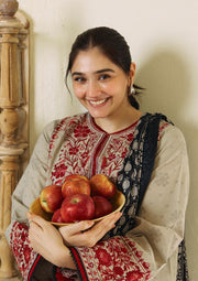 Dhanak 3PC Embroidered Shirt With Digital printed wool shawl SF-134