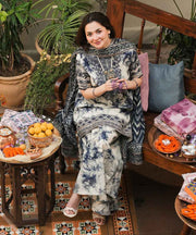 3PC-Printed & EMBROIDERY Lawn Shirt With Voile Printed Dupatta-1542