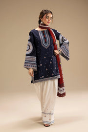 UNSTITCHED 3PC DHANAK EMBROIDERED SUIT-PK-5730